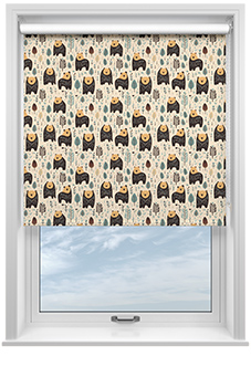 Bear Necessities, Soft Teal - Roller Blind